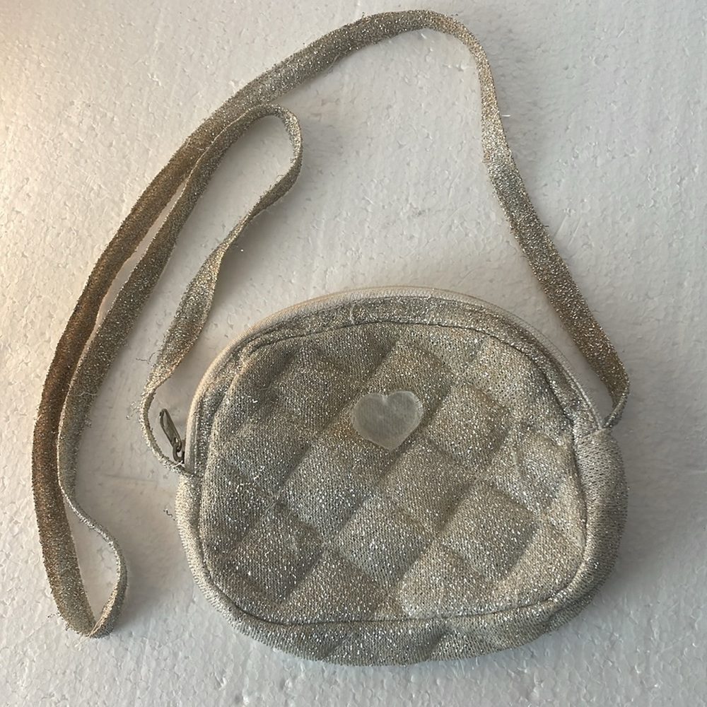 Vintage Y2K Creative designs metallic silver zipper Crossbody purse girls